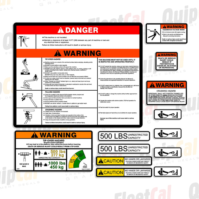 Warning Decals Telehandler Equipment Safety Decals – Truck and Equipment Decals