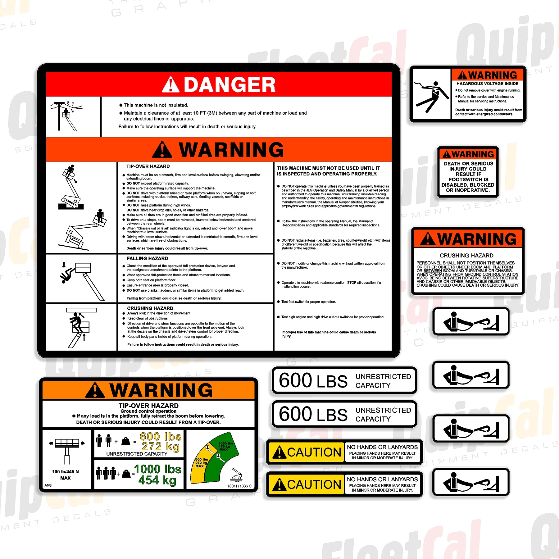 JLG Telescopic Lift Decal Set