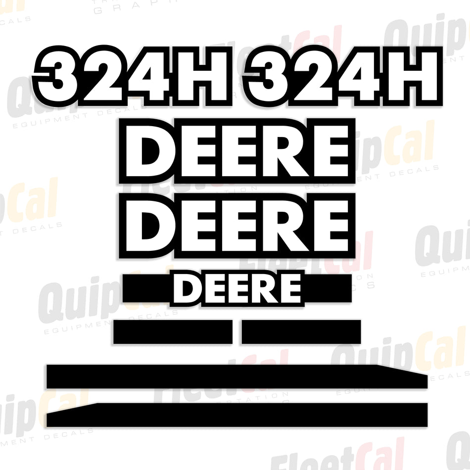 John Deere 324H Wheel Loader Early Model Decal Set