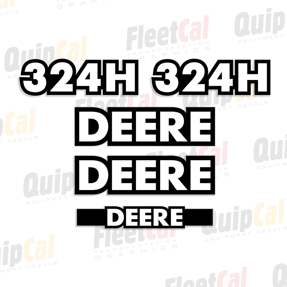 John Deere 324H Wheel Loader Late Model Decal Set
