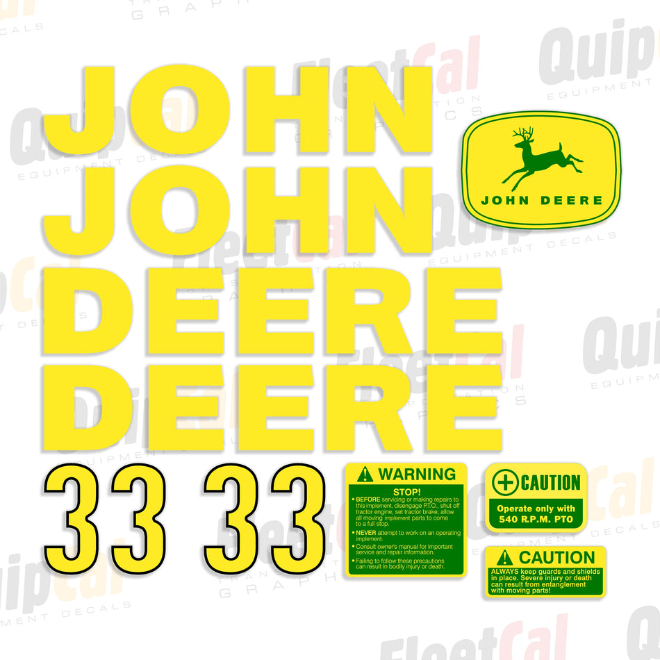John Deere 33 Manure Spreader Decal Set