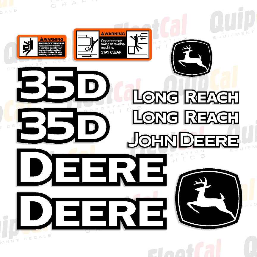 John Deere 35D Excavator Marking Decal Set – Truck and Equipment Decals