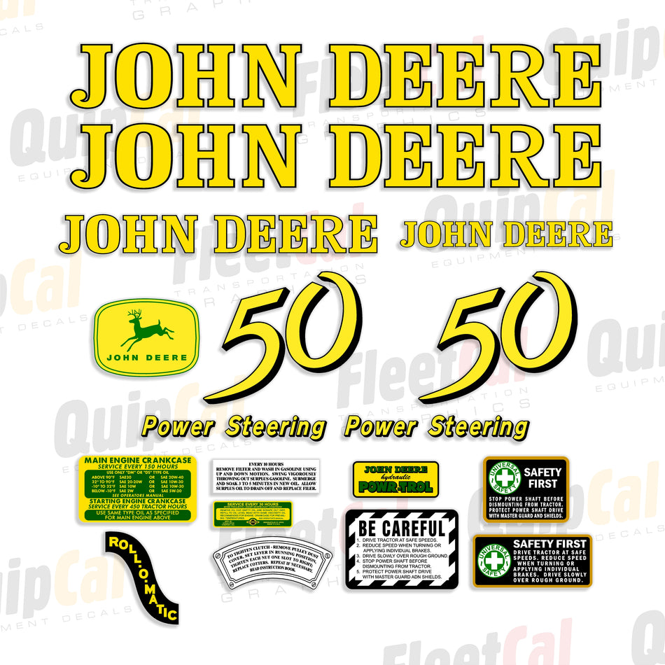 John Deere 50 Tractor Decal Set