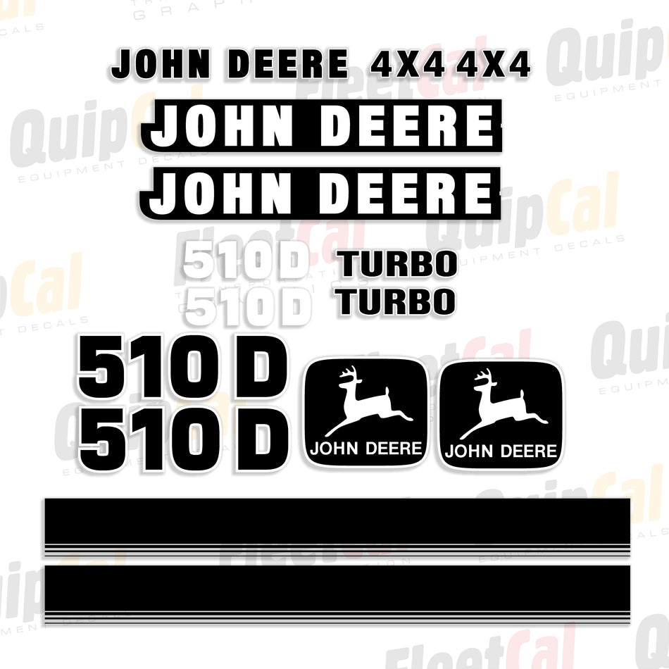 John Deere 510D Backhoe Late Model Decal Set
