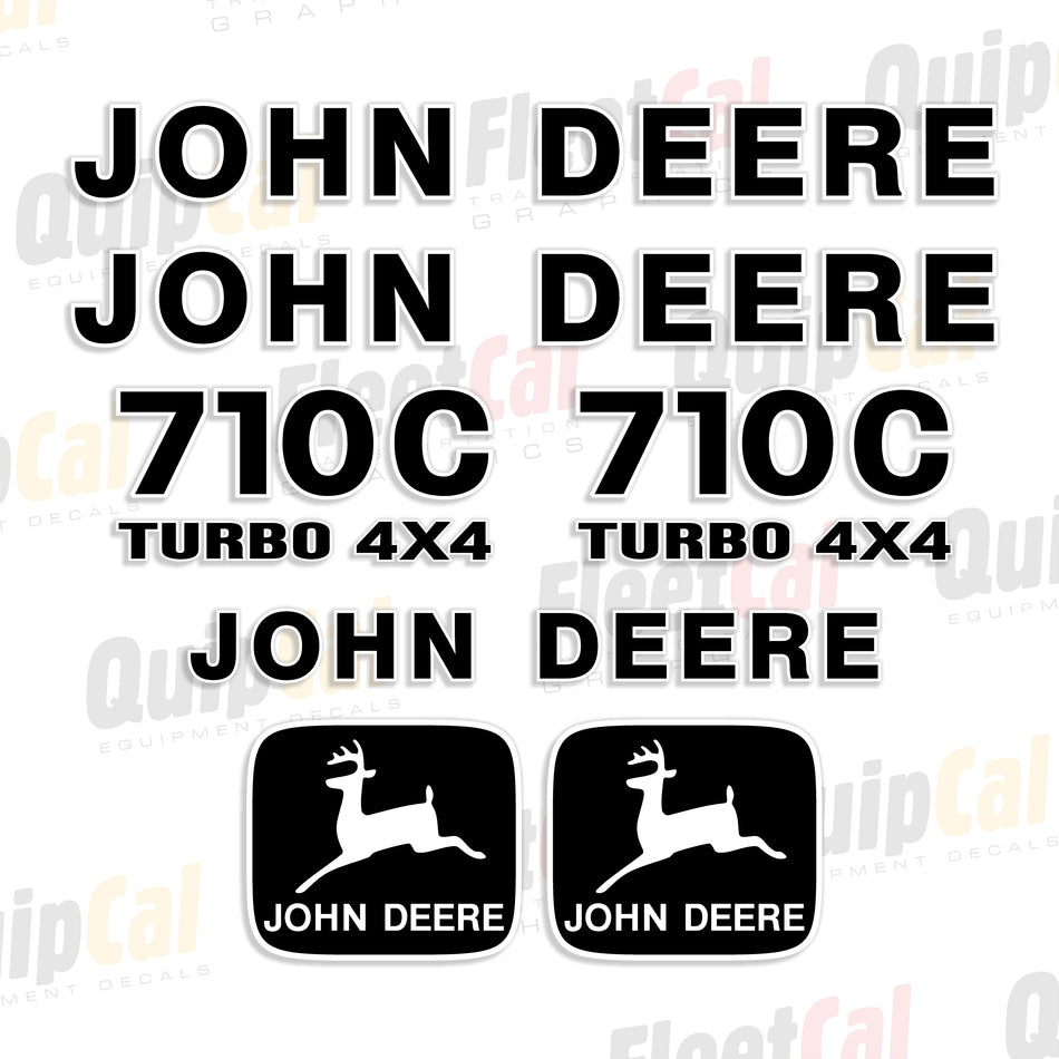 John Deere 710C Turbo 4x4 Backhoe Decal Set