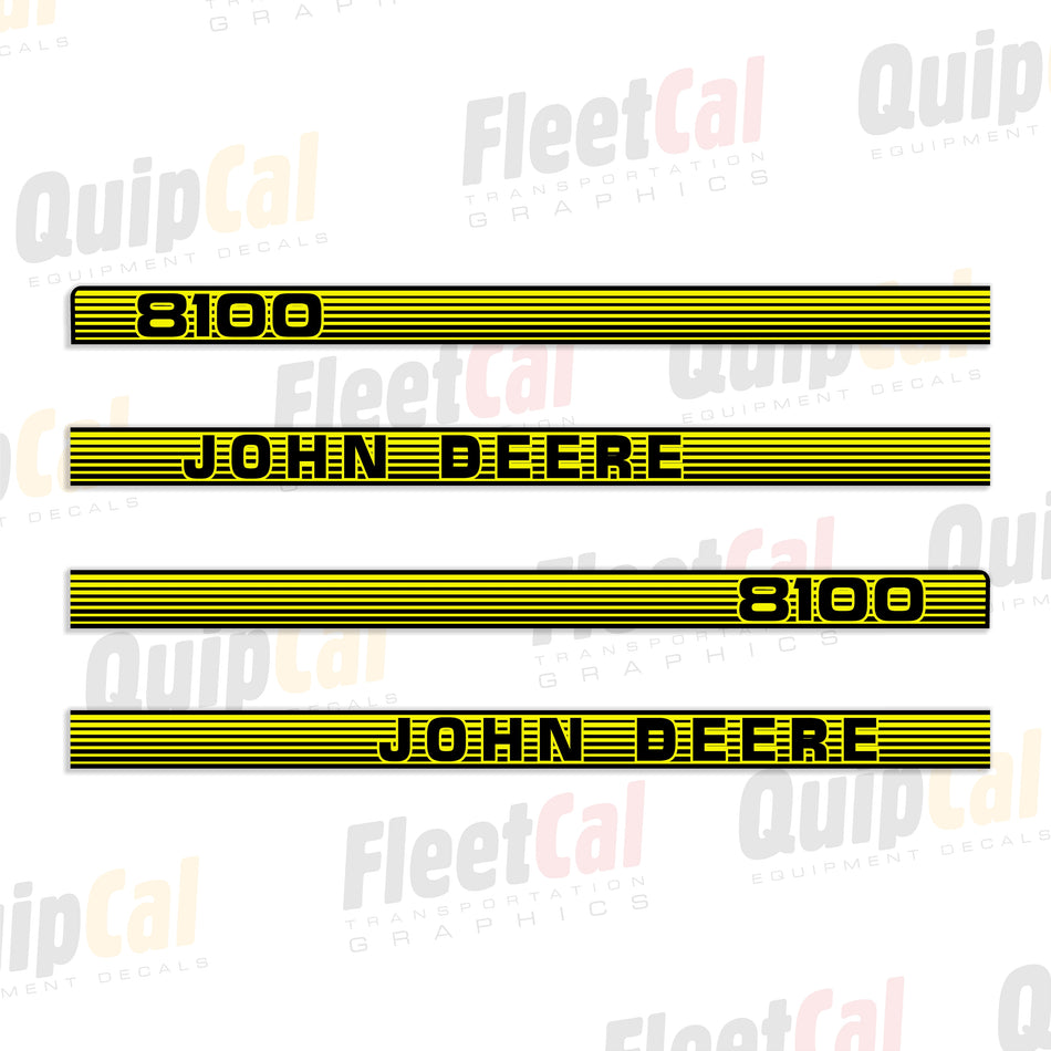 John Deere 8100 Tractor Hood Early Model Decal Set (fits models 1995 - 1996)
