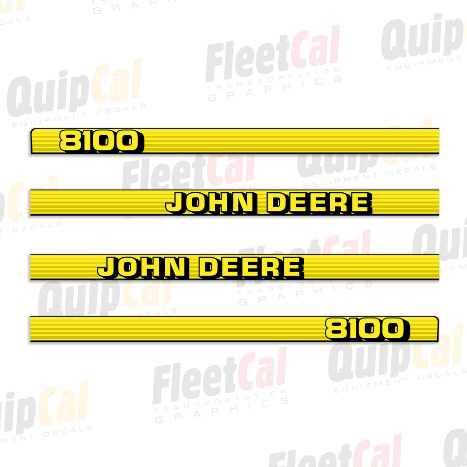 John Deere 8100 Tractor Hood Late Model Decal Set (fits models 1997 - 1999)