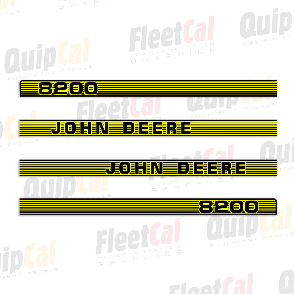 John Deere 8200 Tractor Hood Early Model Decal Set (fits models 1995 - 1996)
