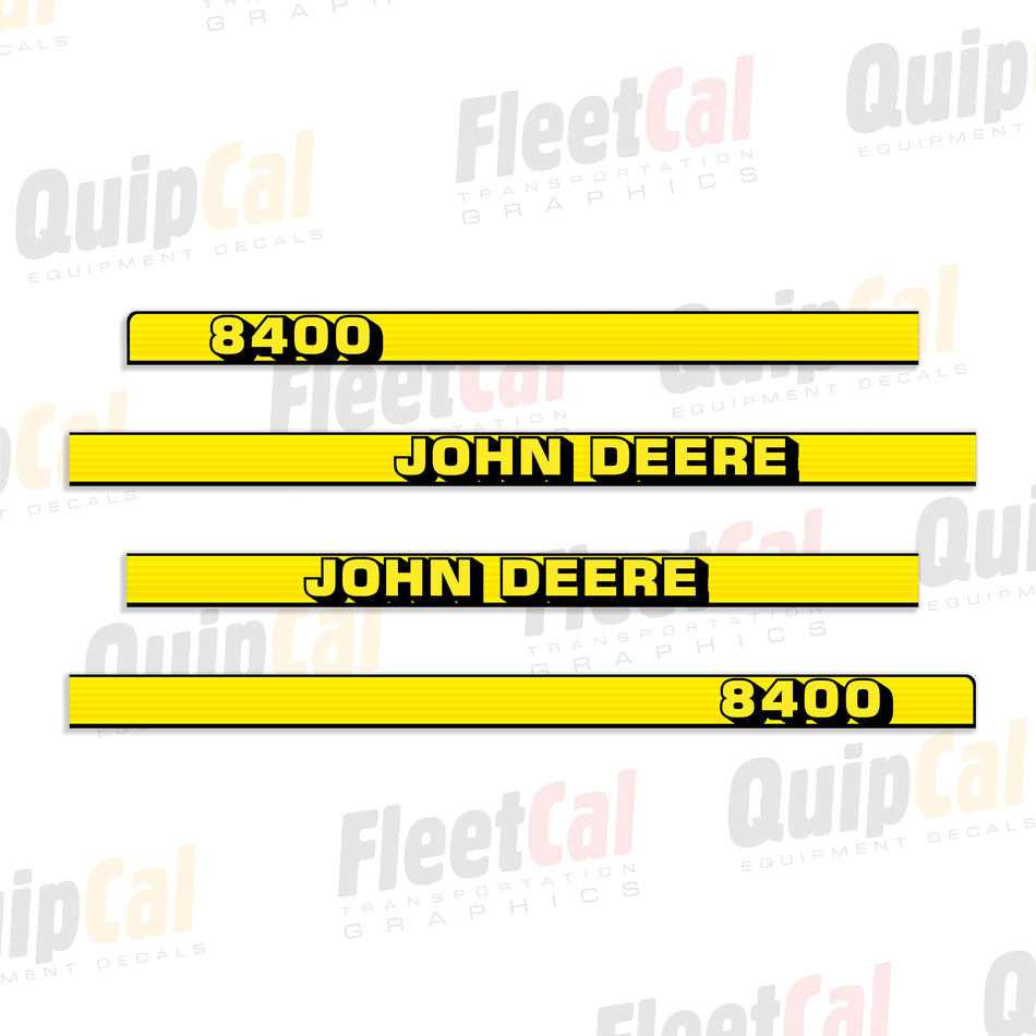 John Deere 8400 Tractor Hood Late Model Decal Set (fits models 1997 - 1999)