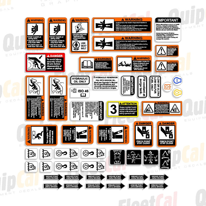 John Deere Backhoe Safety Decal Set – Truck and Equipment Decals