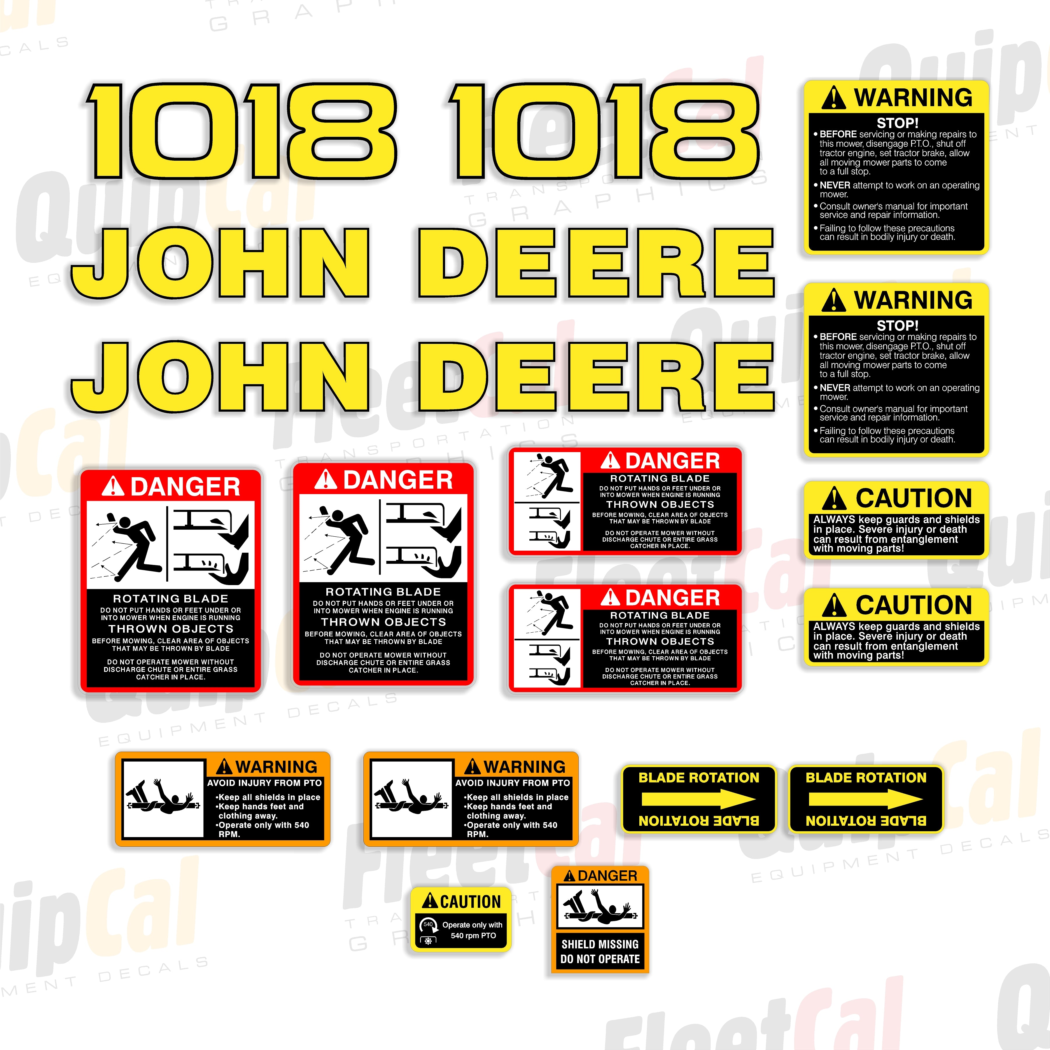 John Deere Rotary Mower Decals
