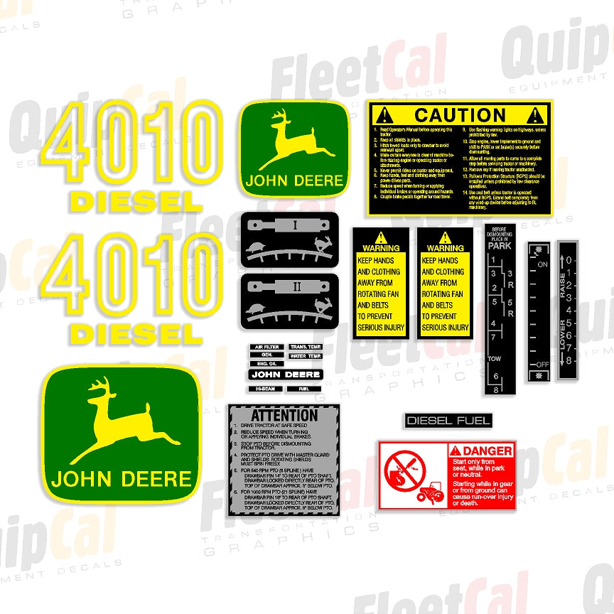 John Deere 4010 Tractor Marking Decal Set – Truck and Equipment Decals