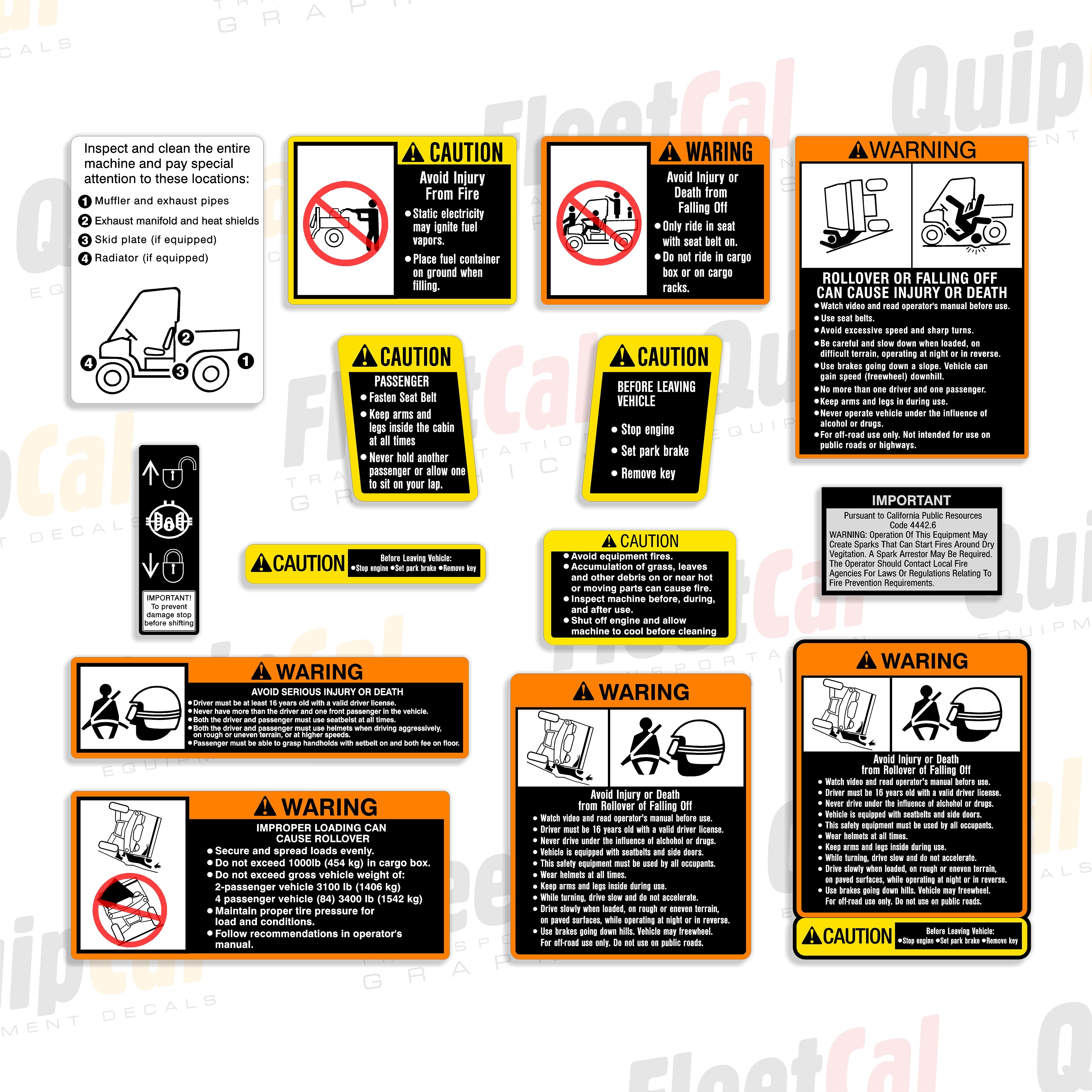 John Deere Gator Safety Decal Set – Truck and Equipment Decals
