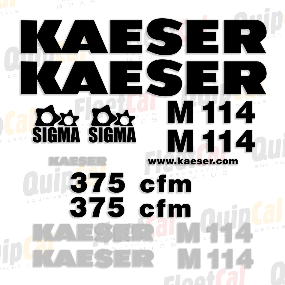 Kaeser M114 375 CFM Compressor Decal Set