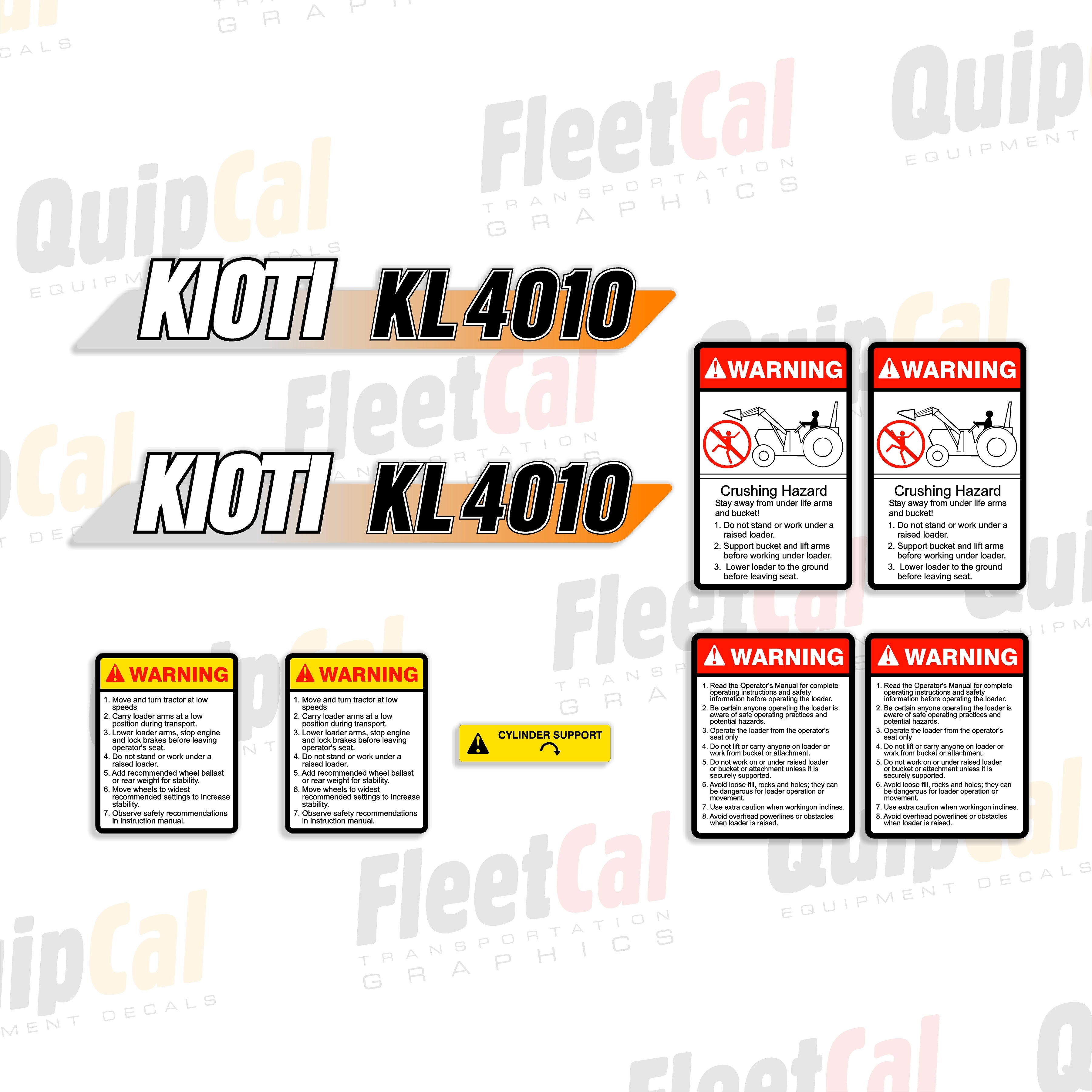 Kioti Tractor Loader Decals