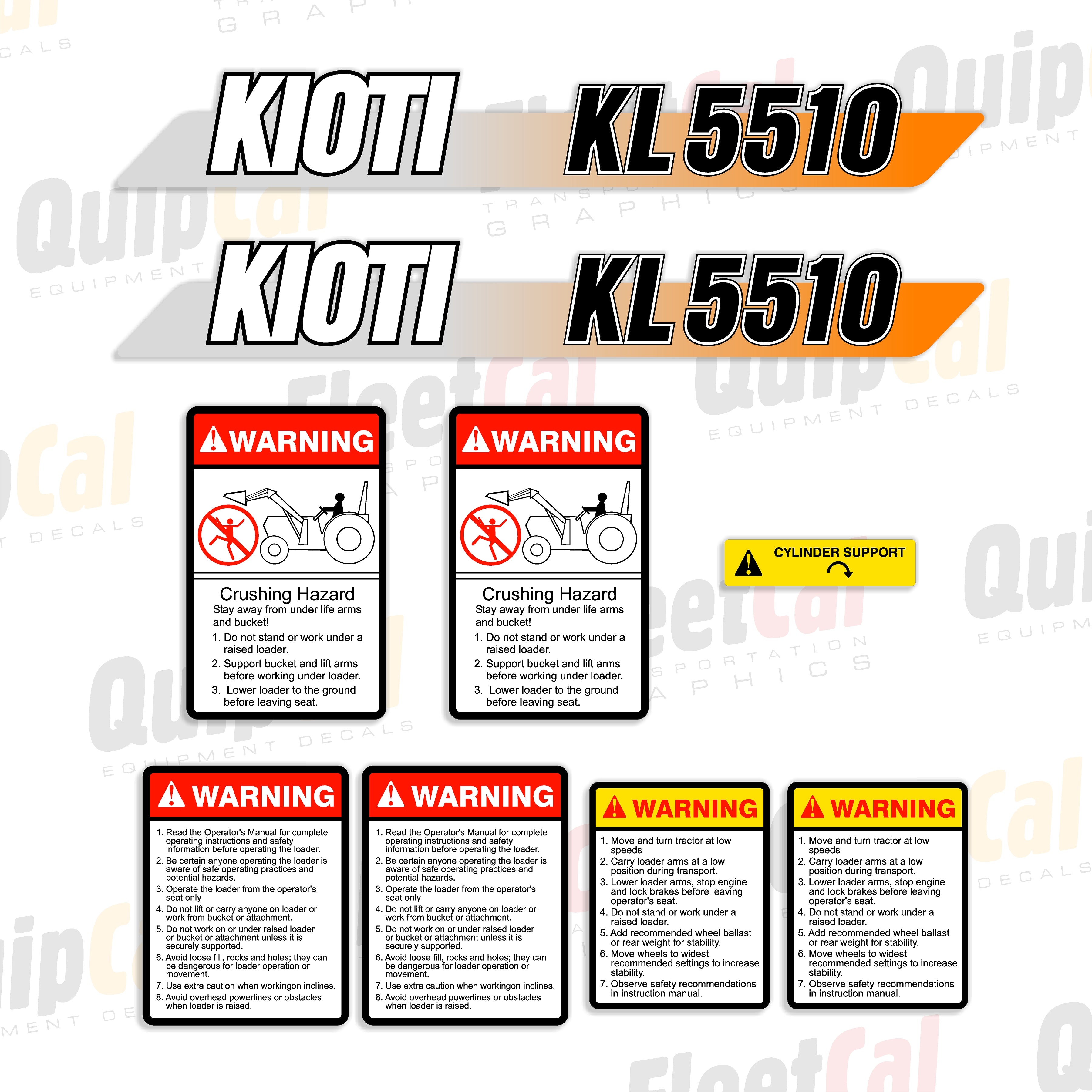 Kioti Tractor Loader Decals