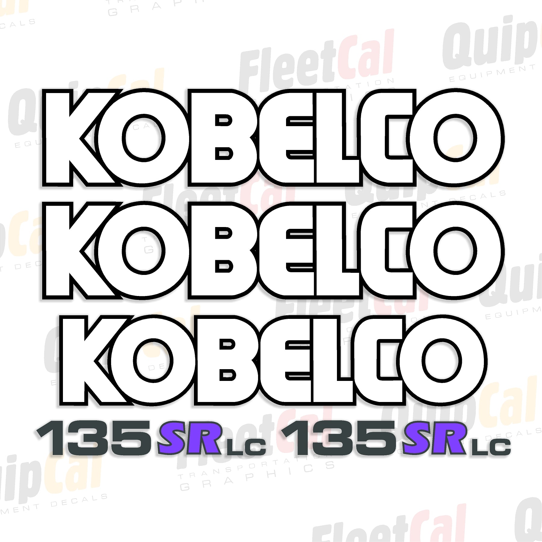 Kobelco 135SR LC Excavator Marking Decal Set Alternate – Truck and ...