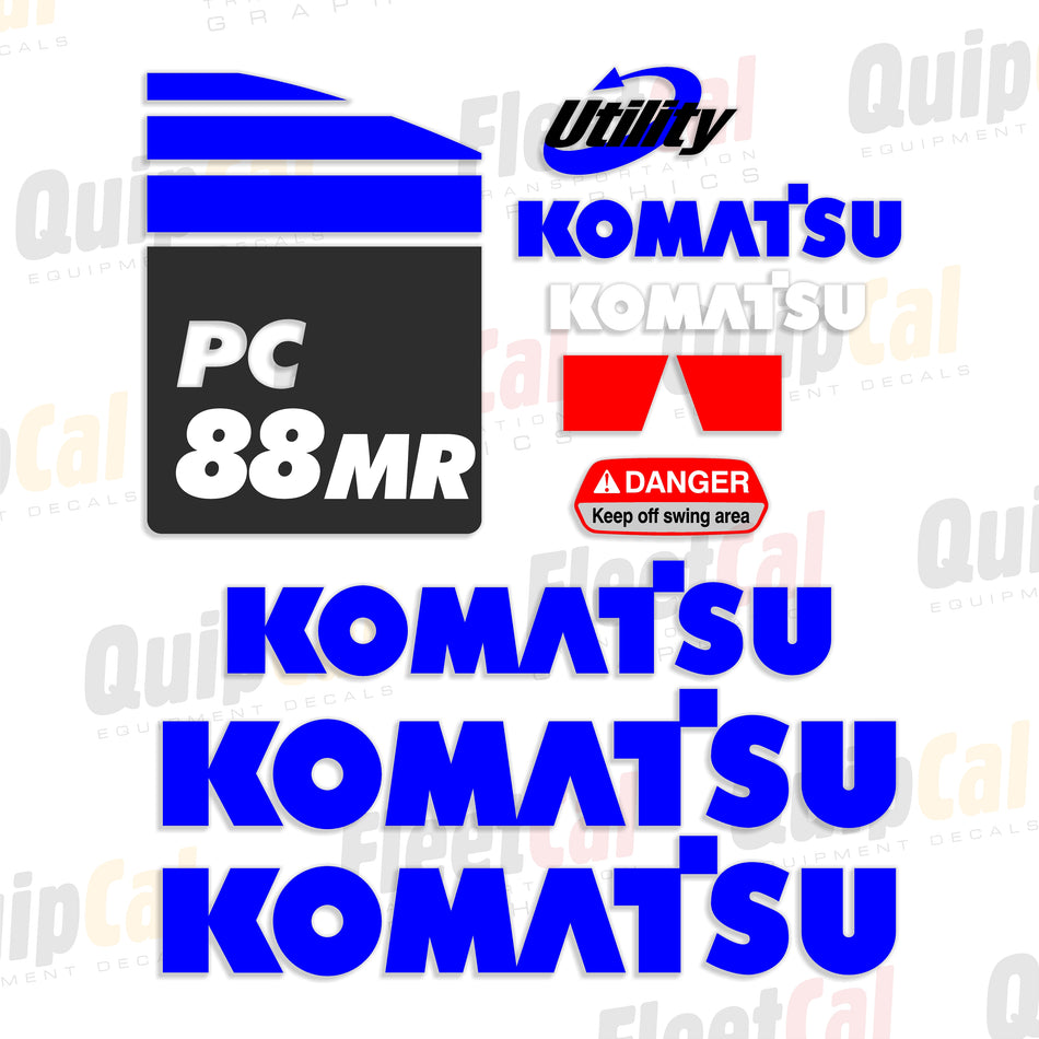 Komatsu PC88MR-11 Excavator Decal Set