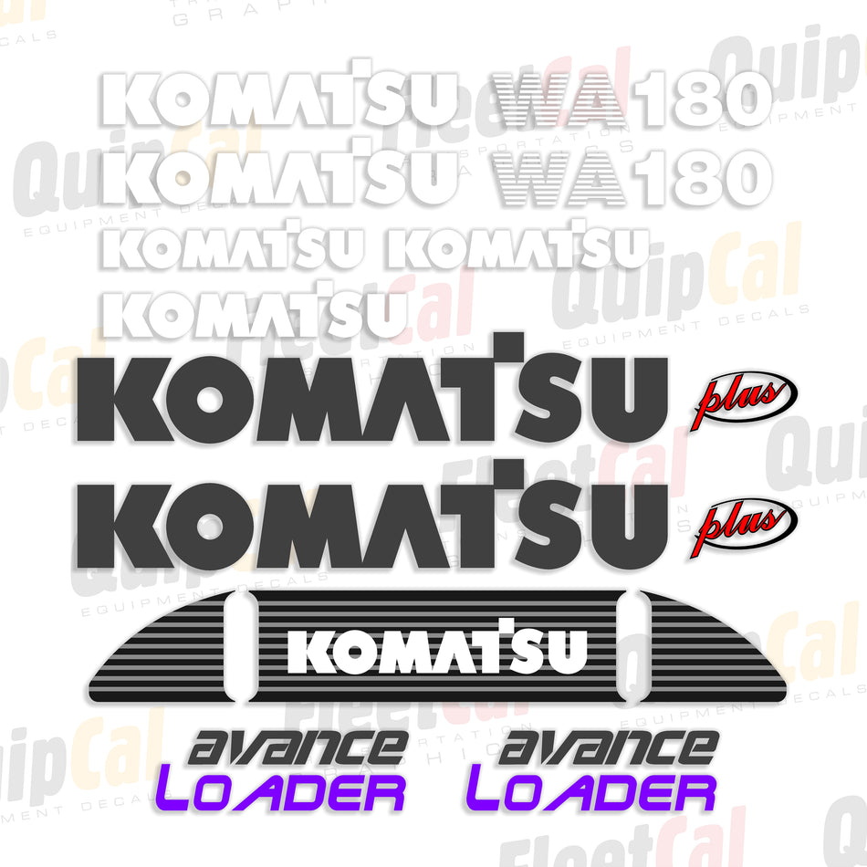 Komatsu WA180-3 Wheel Loader Decal Set