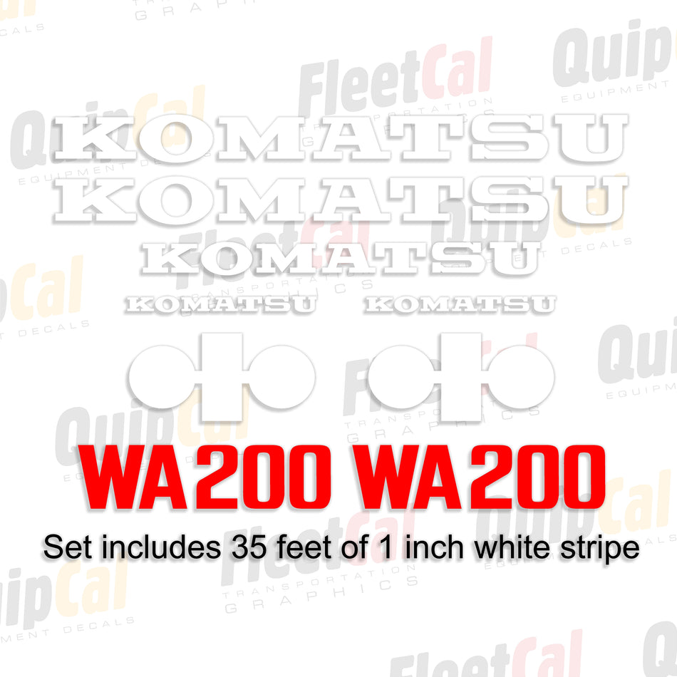 Komatsu WA200-1 Wheel Loader Decal Set