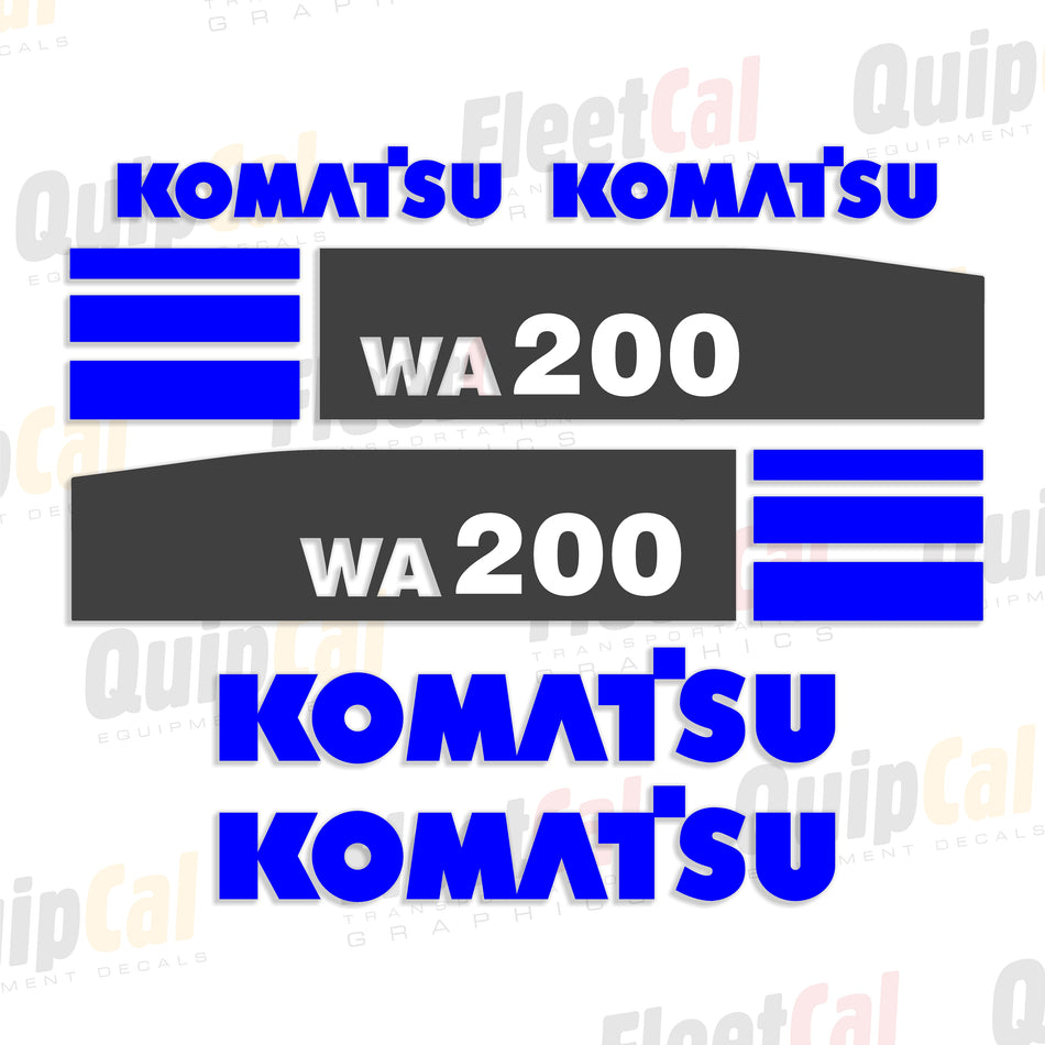 Komatsu WA200-5 Wheel Loader Decal Set
