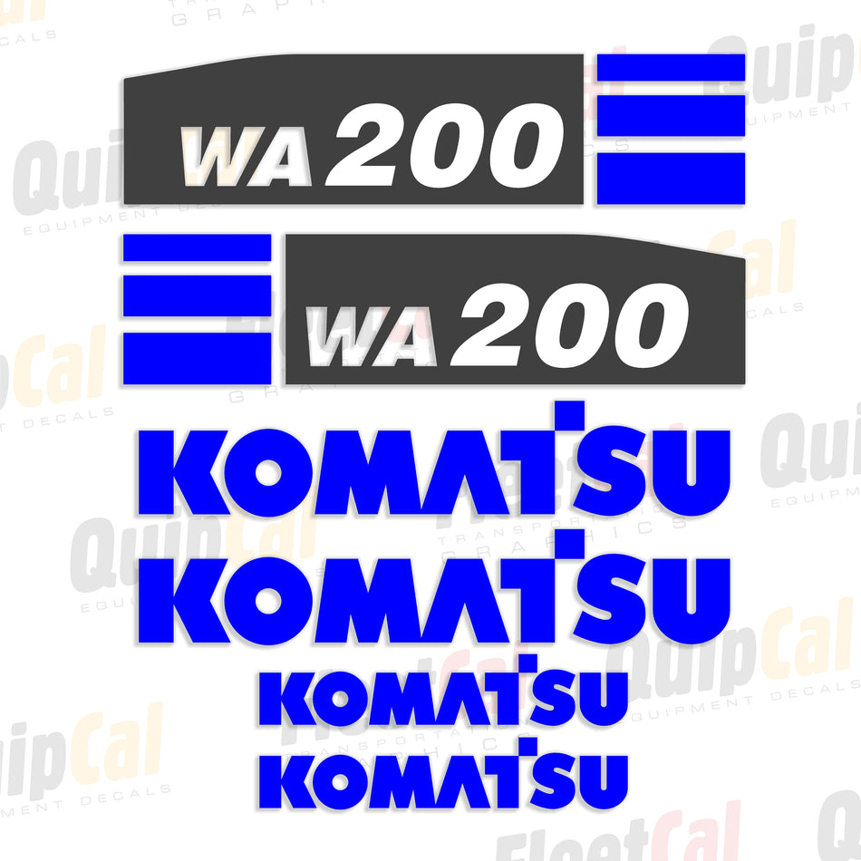 Komatsu WA200-7 Wheel Loader Decal Set