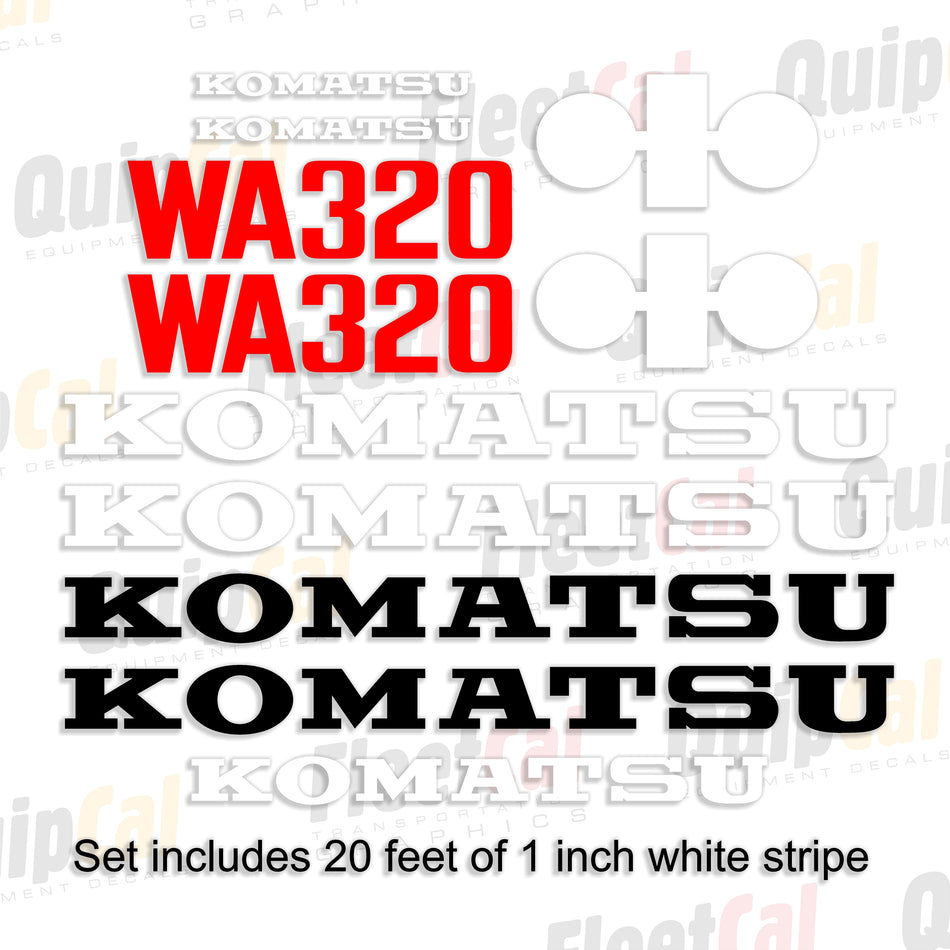 Komatsu WA320-1 Wheel Loader Early Model Decal Set