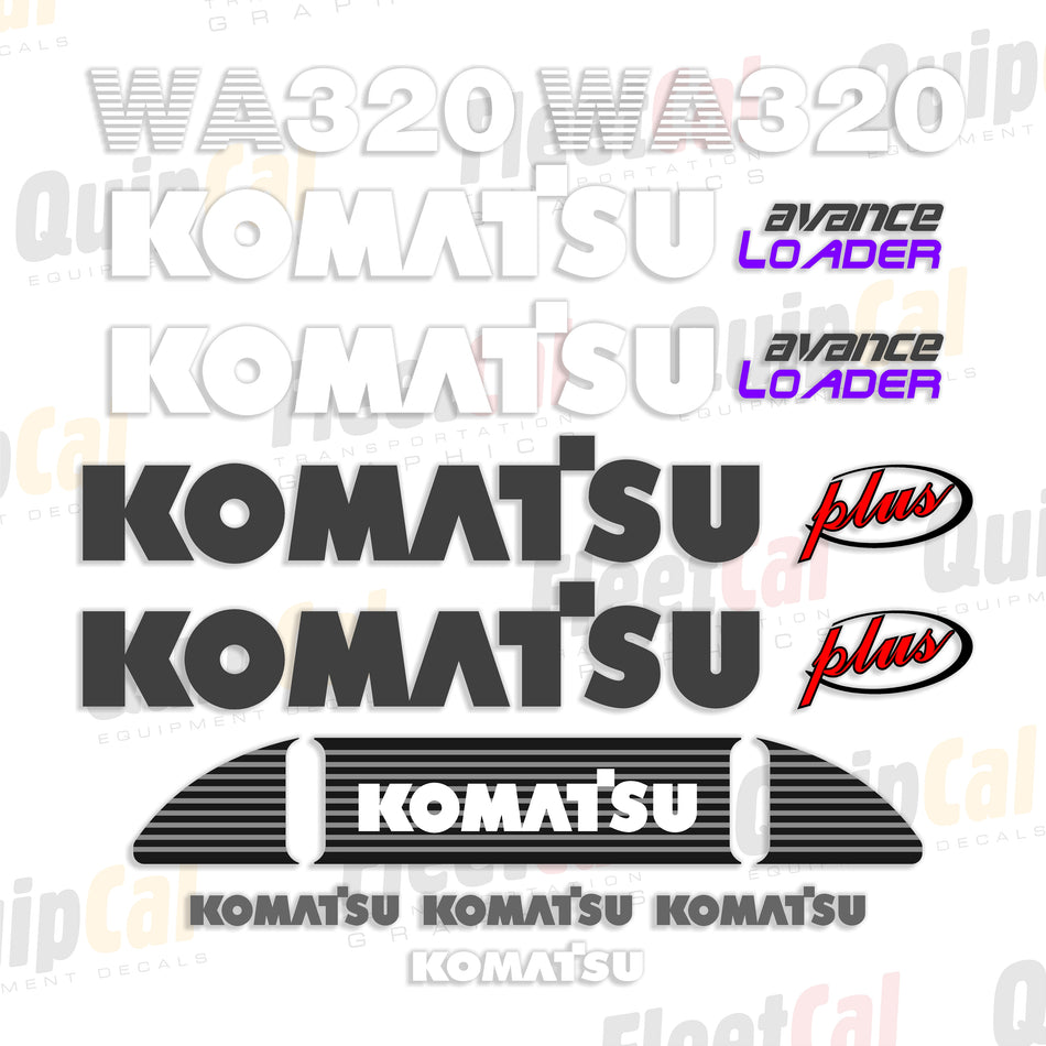 Komatsu WA320-3 Wheel Loader Decal Set