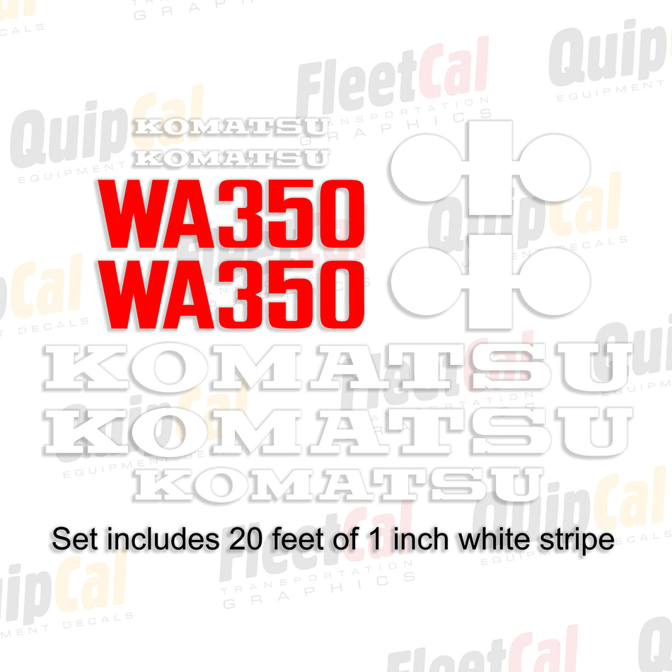 Komatsu WA350-1 Wheel Loader Decal Set