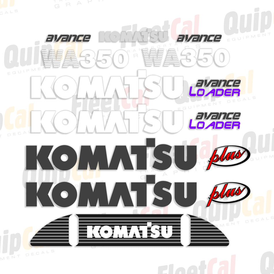 Komatsu WA350-3 Wheel Loader Decal Set