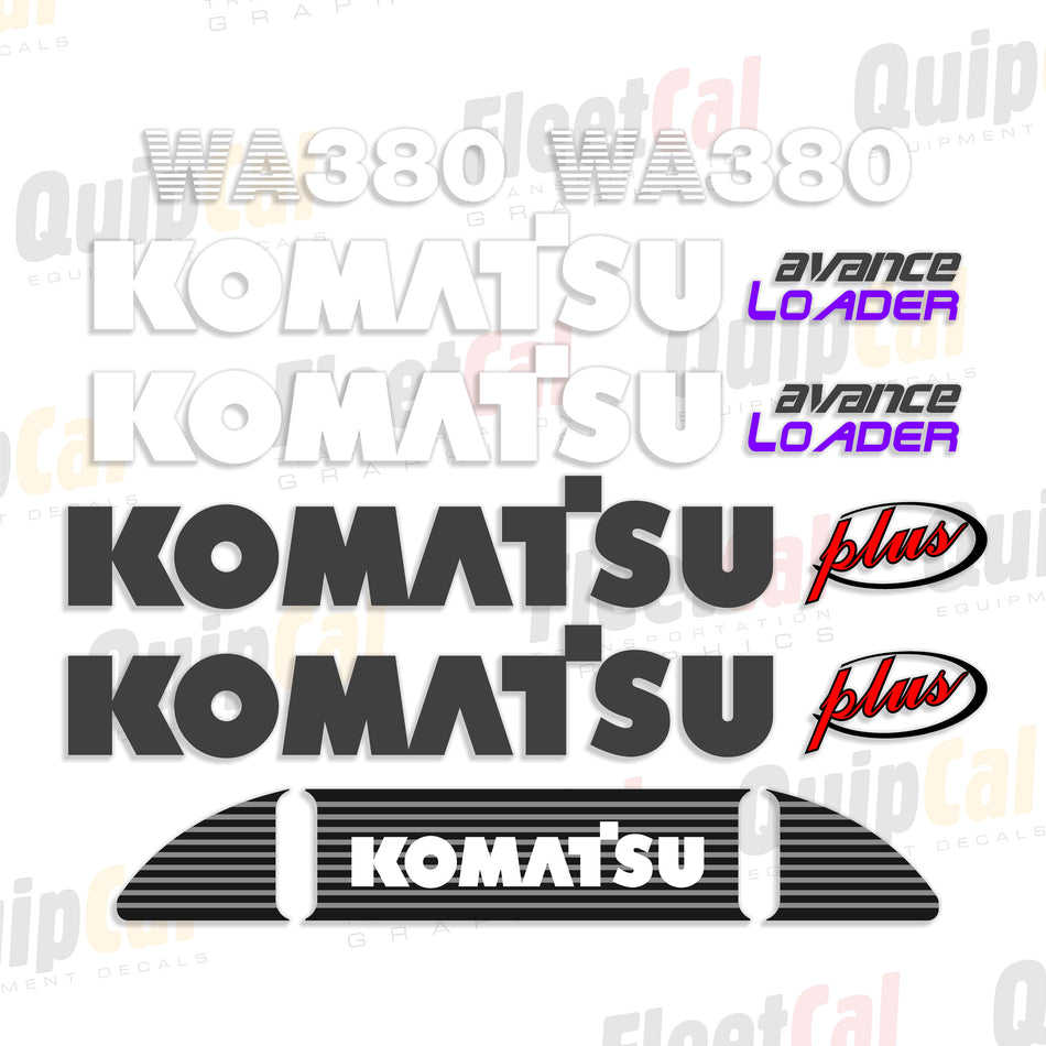 Komatsu WA380-3 Wheel Loader Decal Set