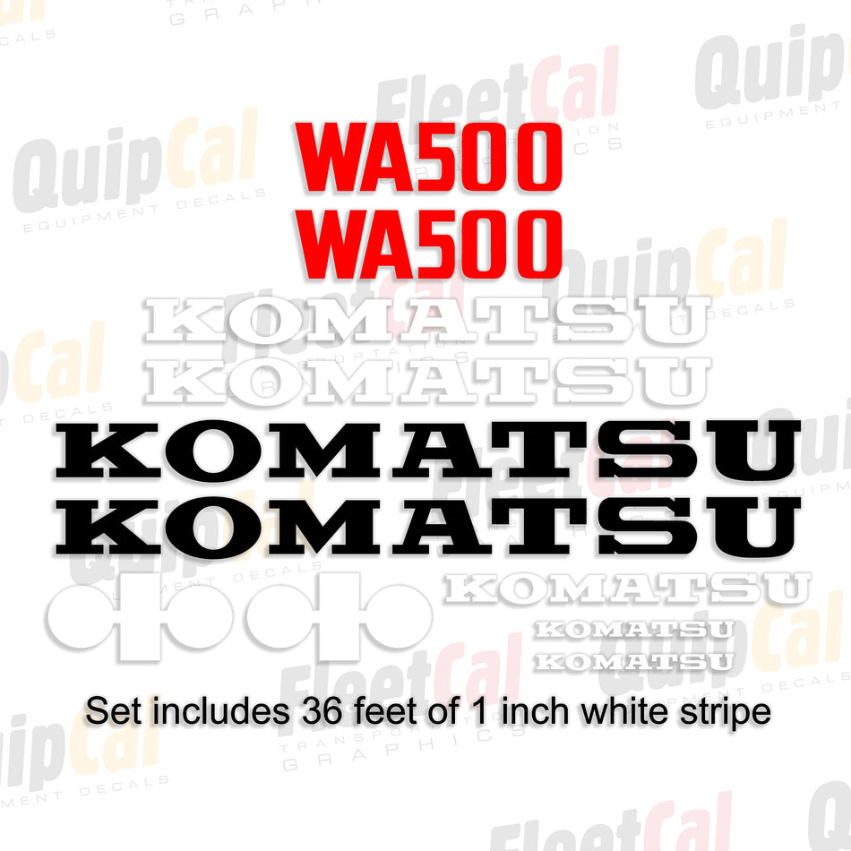 Komatsu WA500-1 Wheel Loader Early Model Decal Set