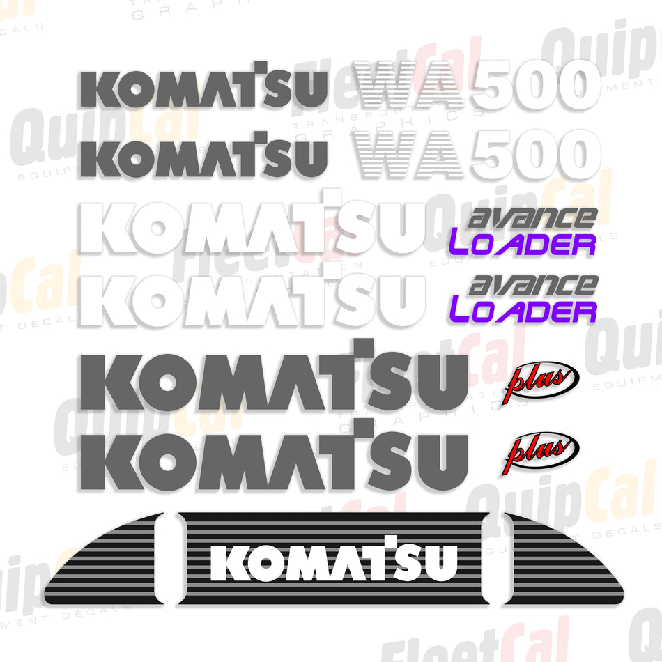 Komatsu WA500-3 Wheel Loader Decal Set