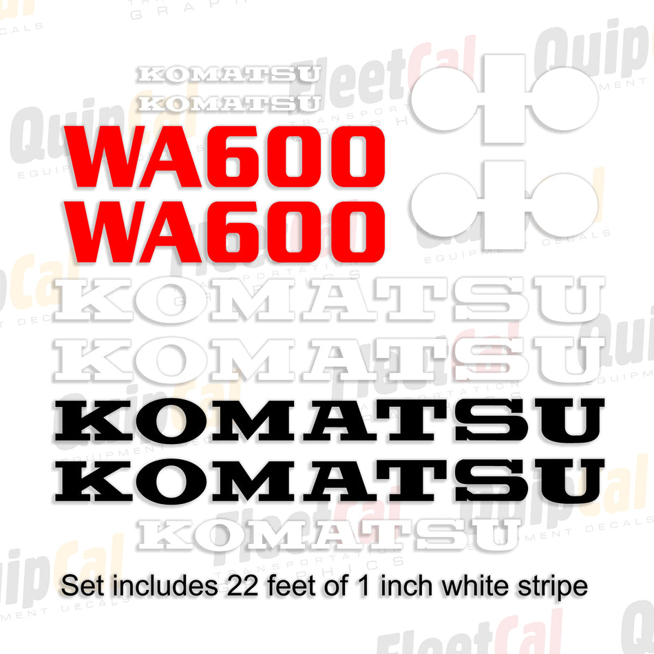Komatsu WA600-1 Wheel Loader Decal Set