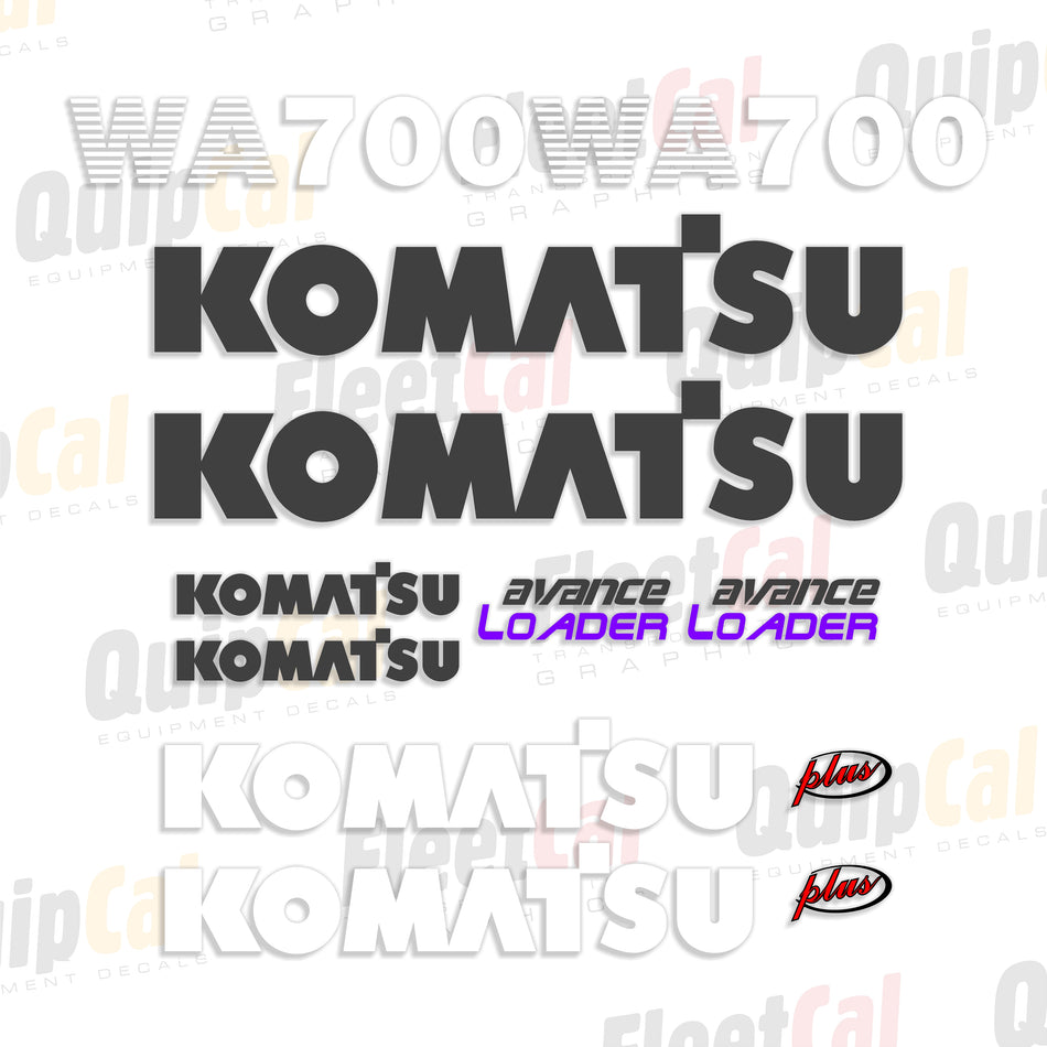 Komatsu WA700-3 Wheel Loader Decal Set