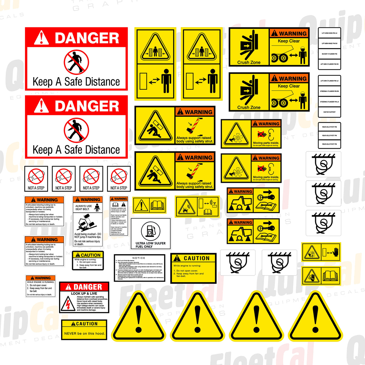Warning Decals Telehandler Juego de calcomanías para señalización de camiones de transporte sobre ...