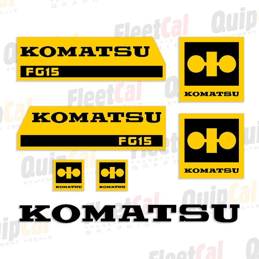 Forkift Lettering Komatsu FG15 Forklift Mid 1980s Model Marking Decal Set – Truck and ...