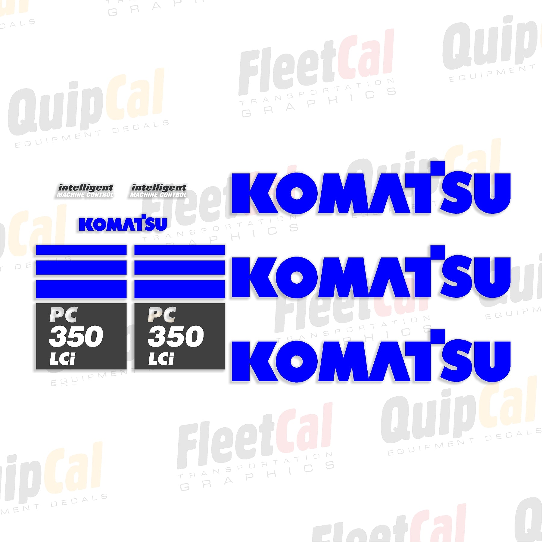 Machine Control Decals Komatsu PC350LCi-11 Excavator Marking Decal Set – Truck and Equipment ...