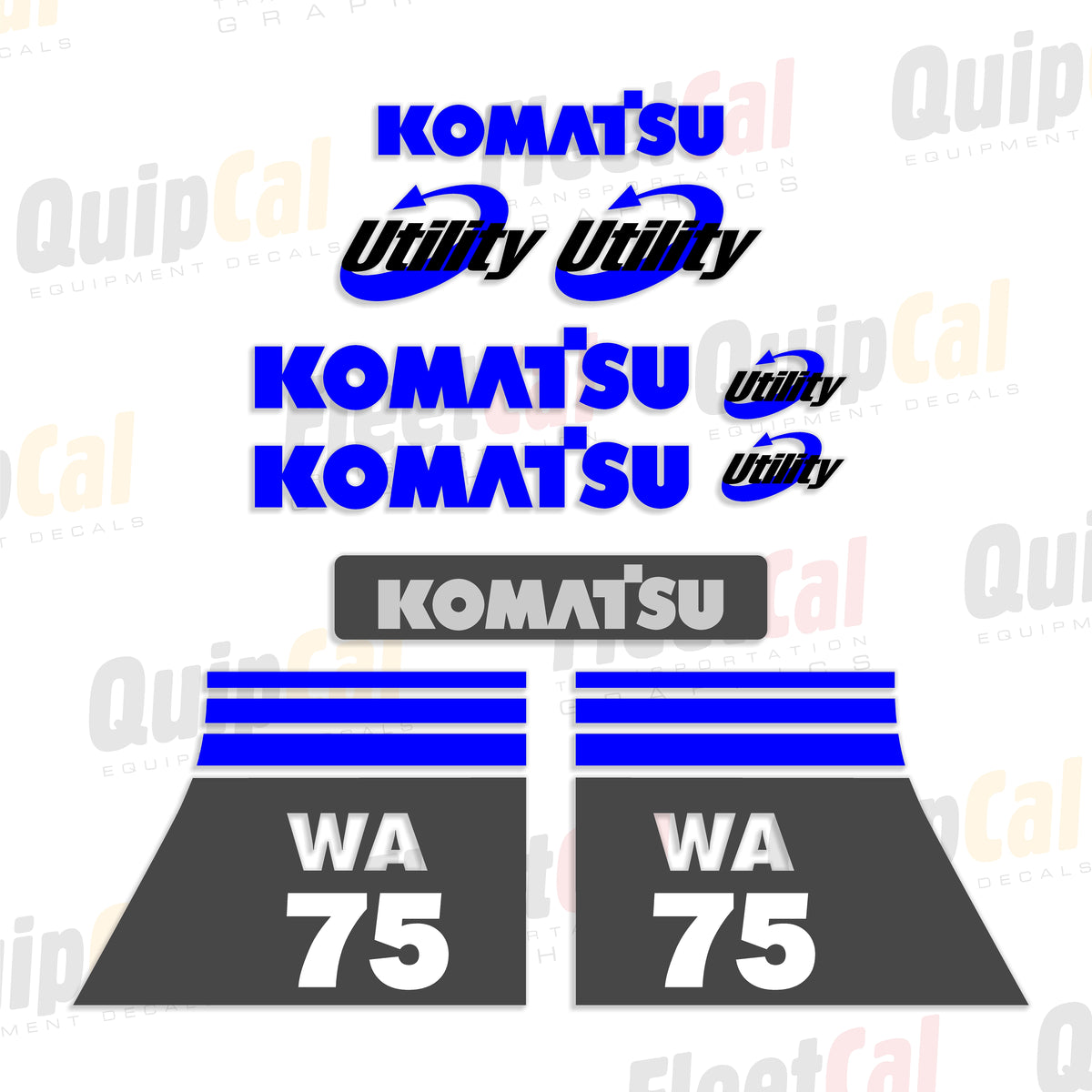 Komatsu WA75-3 Wheel Loader Marking Decal Set – Truck and Equipment Decals