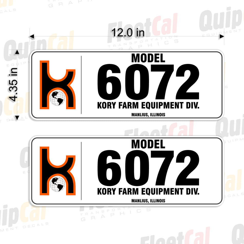 Kory Farm Equipment Decals