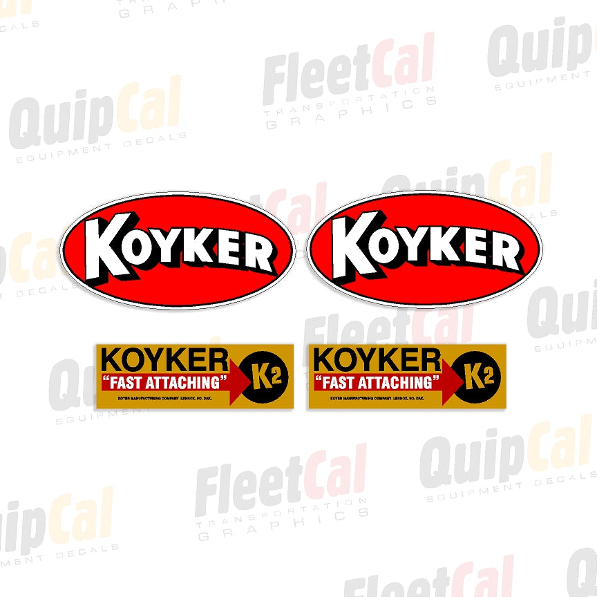 Koyker Fast Attaching Front Loader Marking Decal Set – Truck and