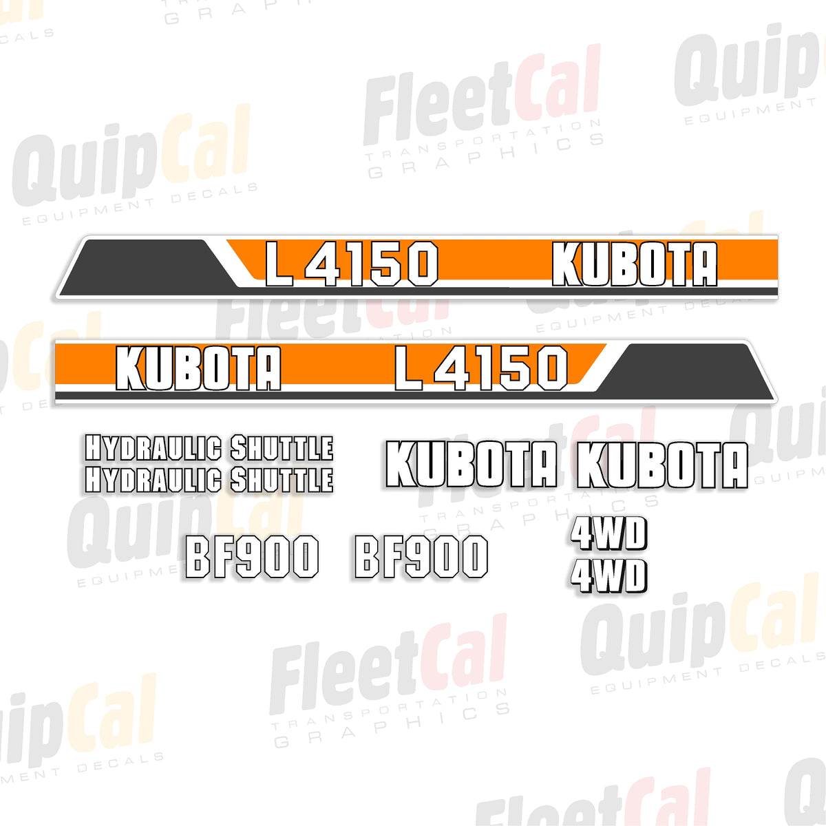 Kubota Tractor Loader Attachment Decal Set