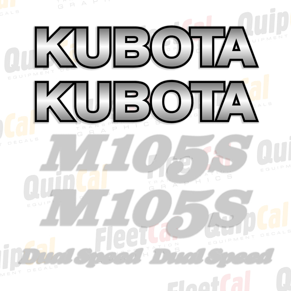 Kubota M105S Tractor Hood Decal Set - Utility Tractor