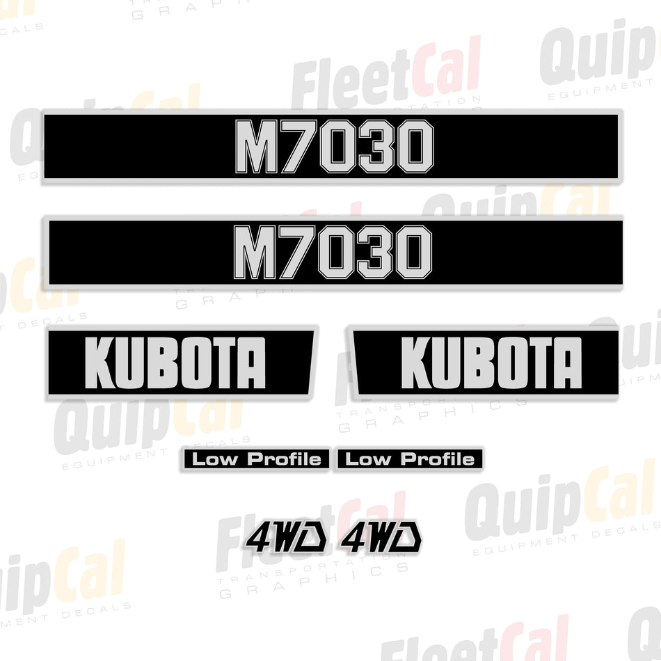 Kubota M7030 Early Model Utility Tractor Decal Set