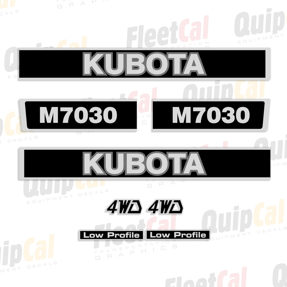 Kubota M7030 Late Model Utility Tractor Decal Set