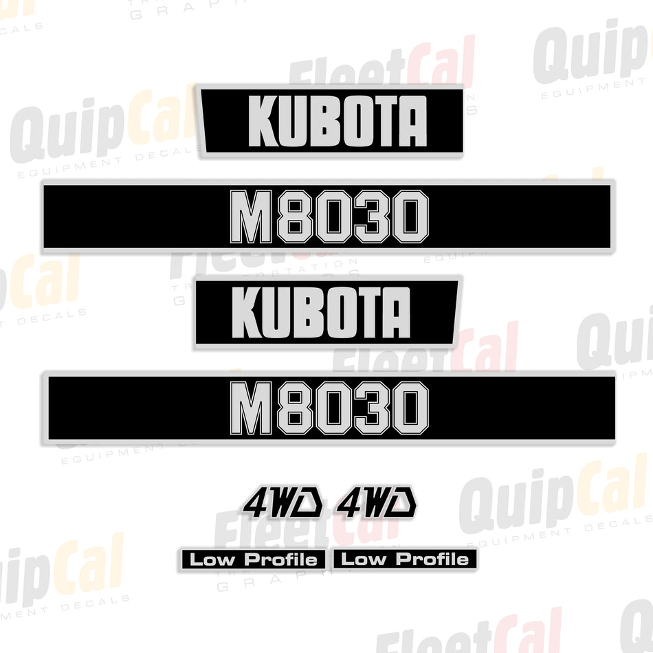 Kubota M8030 Utility Tractor Early Model Decal Set