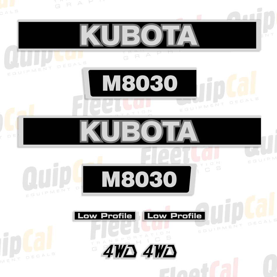Kubota M8030 Utility Tractor Late Model Decal Set