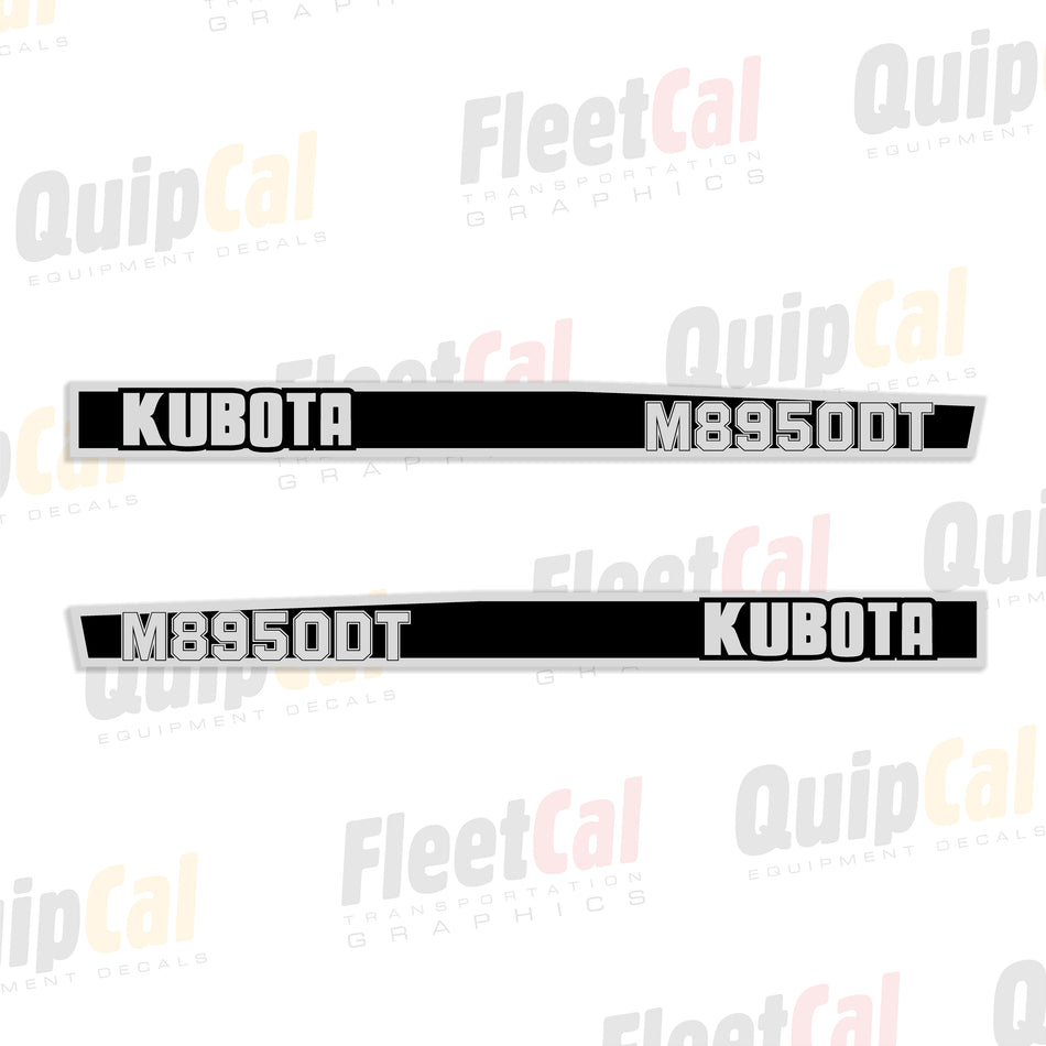 Kubota M8950DT Tractor Hood Decal Set