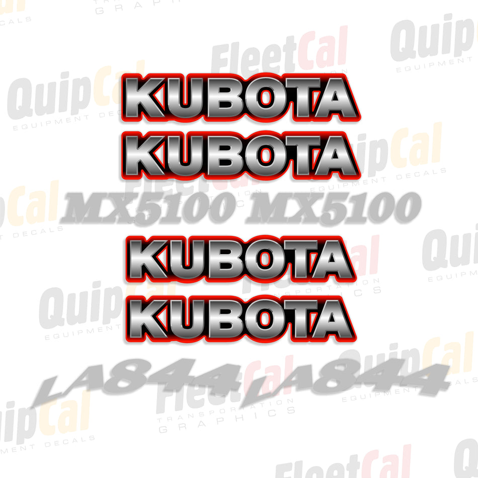 Kubota MX5100 Tractor Decal Set with LA844 Loader Decals