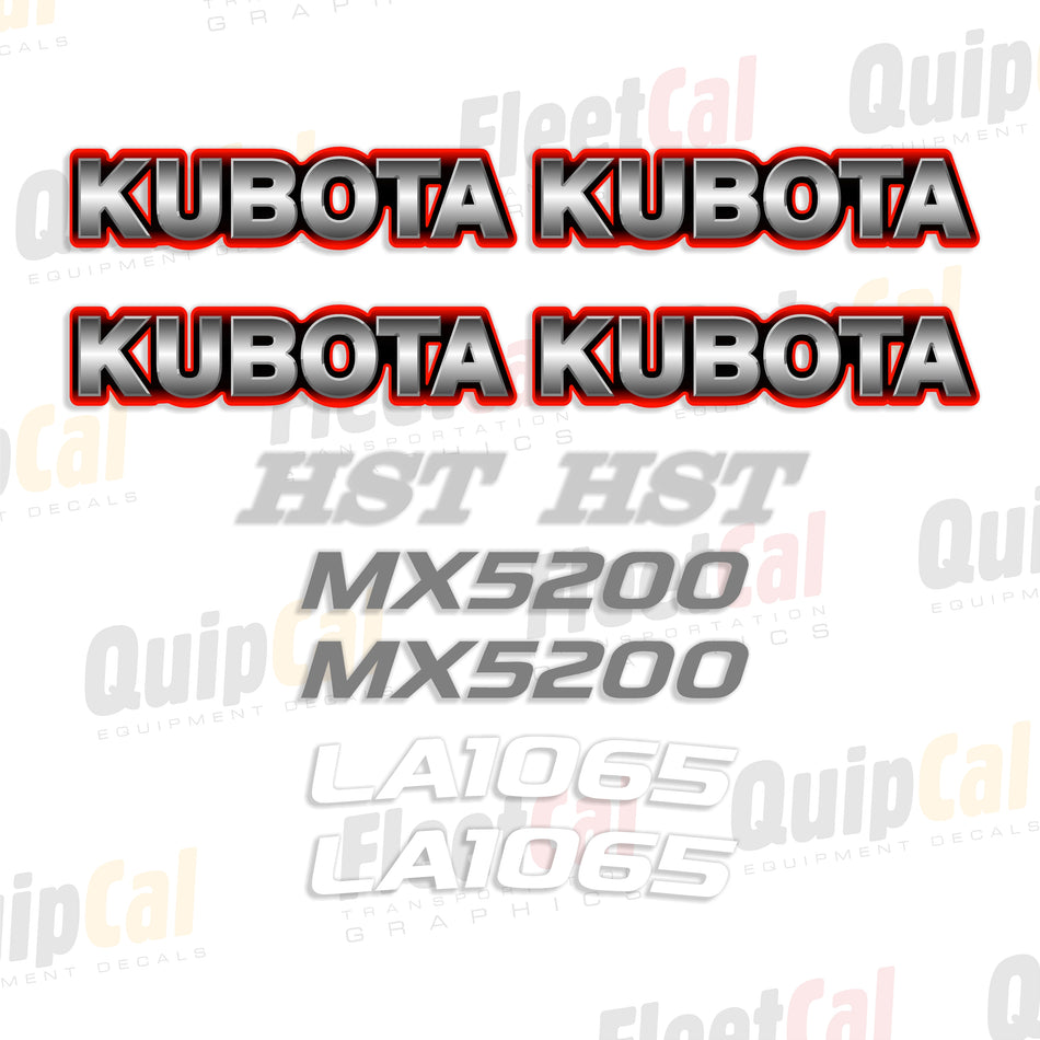 Kubota MX5200 Tractor with LA1065 Front Loader Decal Set